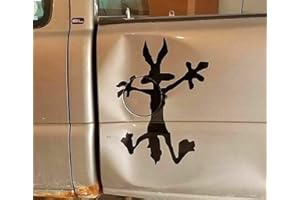 ORSALES Wile Coyote Splat Vinyl Sticker for Car Window Great for Dents (8x11.2, Black)