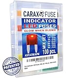 Fuse MINI Blade - Smart GLOW Fuse - Car Fuse Kit Automotive ATC/ATO - Fuses Assortment Replacement Kit - Easy Identification - Illuminating Indicator Fuse That Glow When Blown - Carax Fuse - 100 pcs.