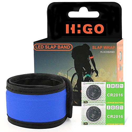 Higo LED Armband, Glowing Slap Bracelets for Boys& Girls, Light Up Sports Event Wristbands for Running, Cycling, Jogging, Hiking, Dog Walking (Blue 35cm) - Thumbnail 3
