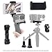 CamKix Dual Mount Compatible with GoPro Hero or DJI Osmo Action with Tripod Adapter and Universal Phone Holder - Record Videos with 2 Different Camera Angles, Steady Shot Photography, Selfies