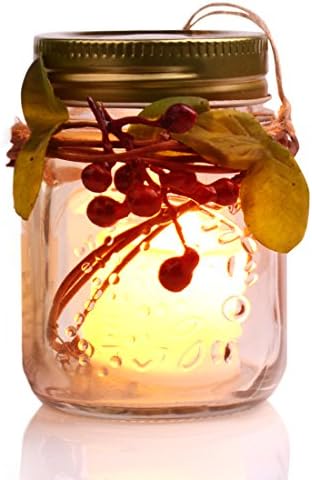 HAIMI Battery Powered Unscented Fairy lights LED Marson Candles Jar, Middle, 2 Pack