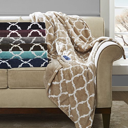 Beautyrestogee Printed Plush Electric Blanket For Cold Weather