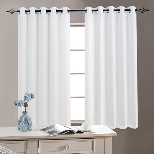 Amazon Com White Kitchen Curtains For Living Room Window Curtains