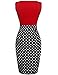 ANGVNS Women's Square Neck Dot Slim Fit A-line Vintage Cocktail Party Dress