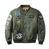 Neo-wows Men's Bomber Jacket with Patches