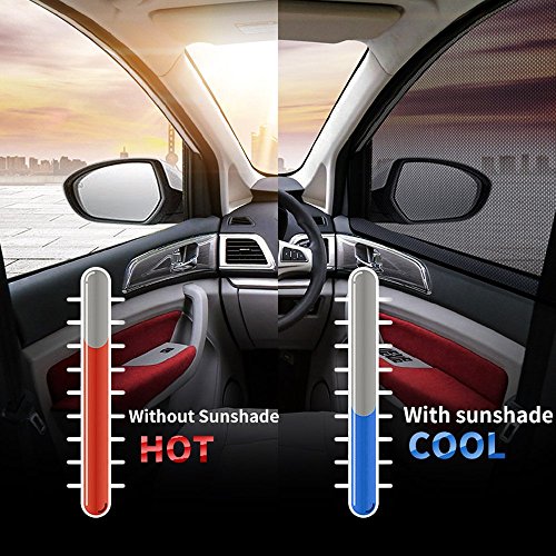 aokway Car Sun Shade, Car Side Window Shade Mesh Magnetic Universal Fit for rv Truck UV Protection 2 PCS(Front) - Thumbnail 3