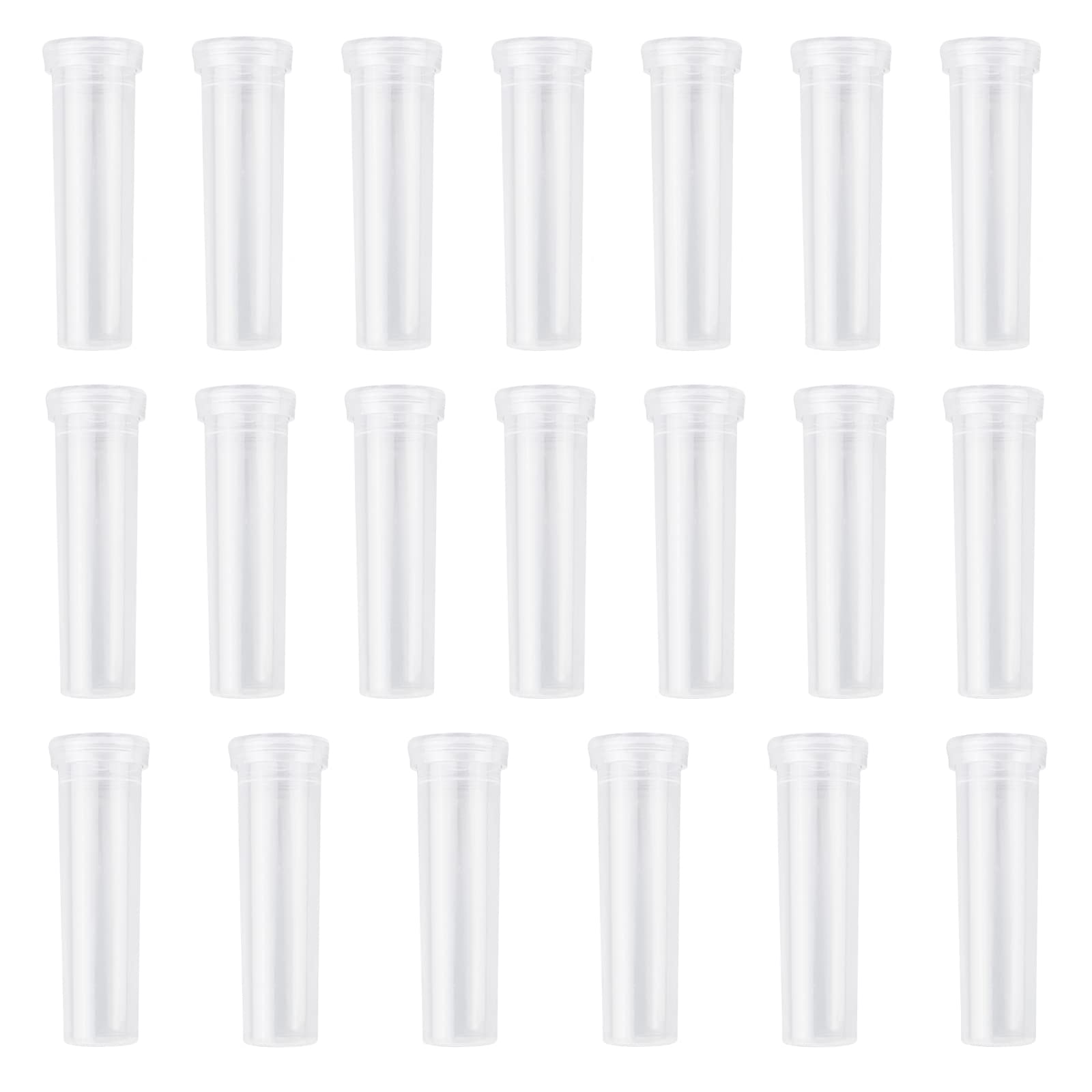 WANDIC Flower Water Tubes, 20 pieces White Large Clear Floral Tubes Plastic Flower Vials with Caps for Sunflower Hydrangea Preservation Fresh Decoration,10.8cm