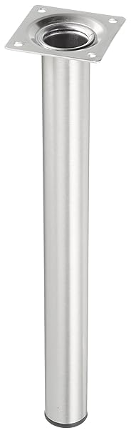 Element System 1 Set, á 4 Stück Stahlrohrfüße rund, Tischbeine, Möbelfüße, inklusiv Anschraubplatte, L 30 cm, Durchmessesr 30