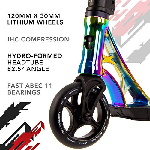 Lithium Complete Pro Scooter - Stunt Scooters - Perfect for Any Level Freestyle Riders - Pro Scooters for Kids - Quality Scooter Deck, Pro Scooter Wheels - Great Colors - (Rocket Fuel)
