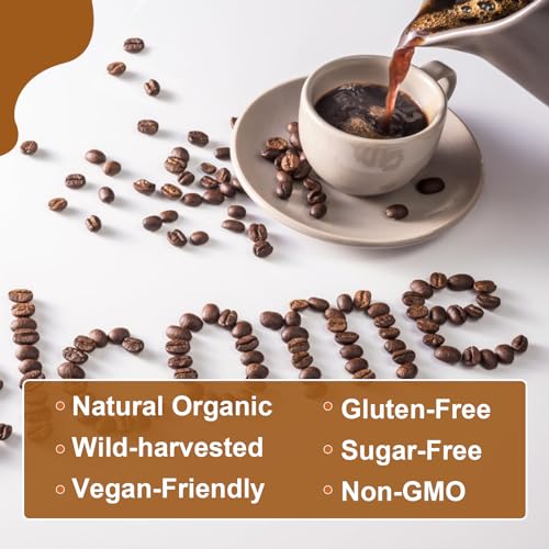 250g Mushroom Coffee - Lion's Mane Mushroom Instant Coffee Powder with Lions Mane, Reishi, Chaga, Cordyceps, Turkey Tail - Mushroom Alternative Coffe for Energy, Mental Clarity & Focus, Brain Booster