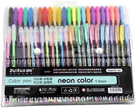 Mr Enterprises Colour Gel Glitter, Metallic, Neon Pens Set for Colouring, Kids Sketching Painting Drawing -48 Pieces