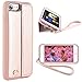 ZVEdeng iPhone 8 Case with Wrist Strap, iPhone SE2 Wallet Case, iPhone 7 Wallet Case with Credit Card Holder Magnetic Flip Case Leather Protective Cover Handbag Purse-Rose Gold