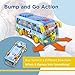 WolVol Shaking Blue Mini School Bus Toy for Toddlers Boys and Girls with Lights and Music, Shakes, Self Driving, Bump and Go Action - Interesting and Fun Toys for Little Kids