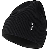 Zylioo Oversize Beanie Hats, XXL Big Size Ribbed Knit Cuffed Winter Hat for Cold Weather, Warm Skull Watch Cap