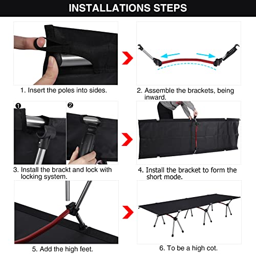 REDCAMP Ultralight Folding Camping Cot for Adults, Portable Lightweight