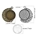 LANBEIDE 20PCS Moon Rotation Double Sided Round Bezel Blank 18mm Pendant Trays, with 40 Pieces Cabochons Settings Trays for Jewelry Making DIY Findings(Silver, Antique Bronze)