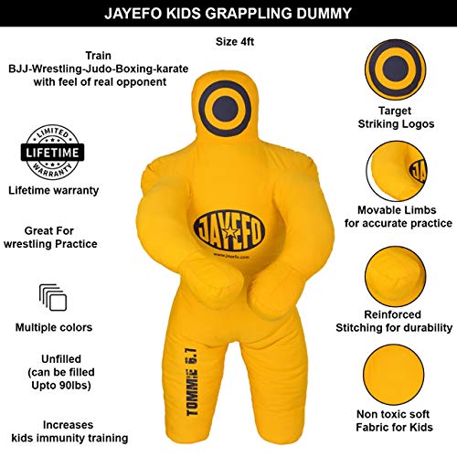 Jayefo Sports Kids Grappling Dummy Punching Bag for Kids Children