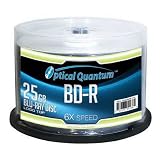 Optical Quantum OQBDR06LT-50 6X 25GB BD-R Single Layer Blu-Ray
Recordable Blank Media Logo Top, 50-Disc Spindle
