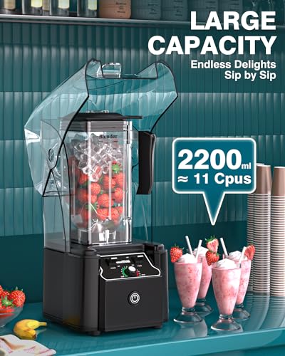 WantJoin Vasos de Licuadora Comercial Profesional, SOLO para WantJoin K90 Protector de Licuadora Carcasa Silenciosa de Sonido 2200W Industriales Fuerte y Silenciosa Potencia de Grado Profesional