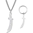 VASSAGO Sword Necklace for Men Women Zulfiqar Sword Necklace Imam Ali Zulfiqar Pendant Arabic Rune Islamic Muslim Jewelry Talisman Amulet Religious Gift