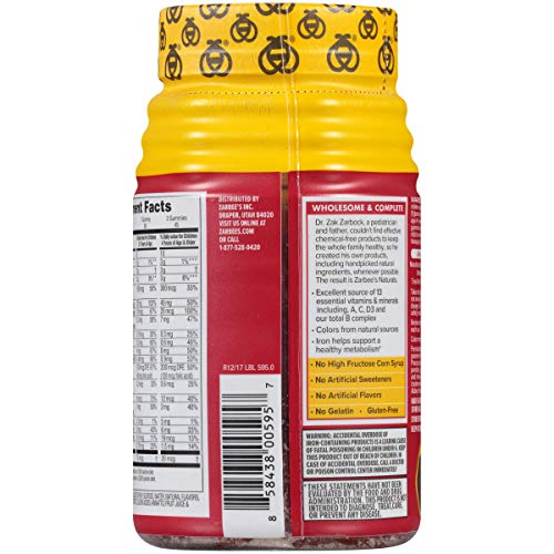 Zarbee's Naturals Children's Complete Multivitamin + Iron, Fruit