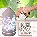 KOKO AROMA Essential Oil Diffuser Aromatherapy Humidifier: Best Floral Ceramic Infuser 120mL 7 Color LED NightLights Cool Mist Air Defuser Auto Shut-Off for Home Office Bedroom Baby Yoga