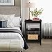 VECELO Sofa Side/End Storage Shelf X-Design Versatile Nightstands Lamp Table Living Room Bedroom Furniture,Easy Assembly, Black