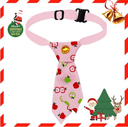 SW Lovely Adjustable Dog Puppy Collar Cat Bow Tie Pet Costume Necktie for Small Dogs Puppy Grooming Accessories, Free Size, 6 Patterns, Pink
