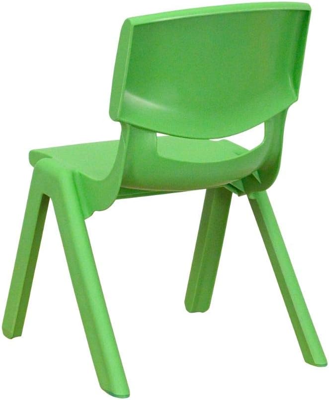 Flash Furniture Green Plastic Stackable School Chair with 10.5'' Seat Height: Furniture & Decor