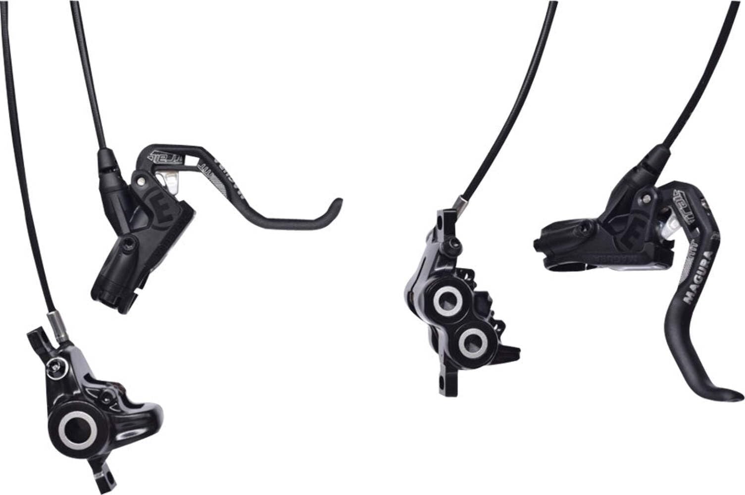 Magura MT Trail Sport 2701389 Bicycle Brake 1-Finger HC Lever Left/Right Suitable Set Consisting of Two Brakes for Front Wheel 4 and Rear Wheel 2 Pistons, Black, One Size