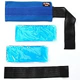 Ultra Brisk Hot Cold Therapy Wrap (Blue)- 2 Reusable Ice Gel Packs with Adjustable Strap + Sleeve - Gives you the pain relief fast!