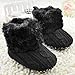 LNGRY Baby Boy Girl Snow Boots Soft Crib Shoes Toddler Prewalker Shoes (0-6 Months, Black)