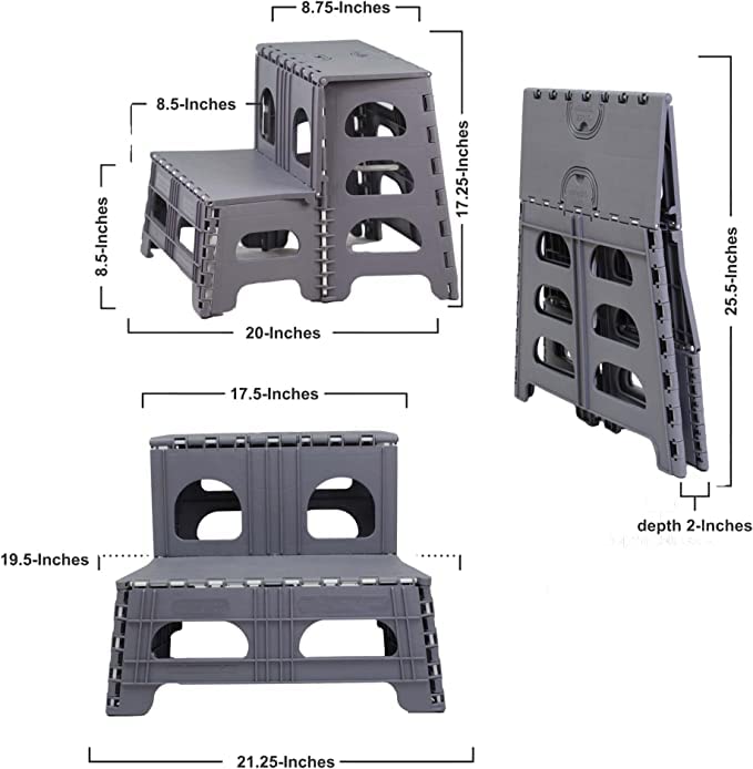 Bee Neat 2 Step Folding Step Stool for Pets and Dogs Indoor Outdoor