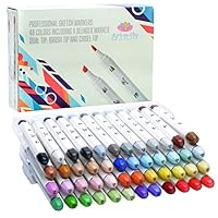 48 Professional Brush Markers Set for Drawing Manga Markers Illustration with Blender Sketch Marker Copic Markers Alternative