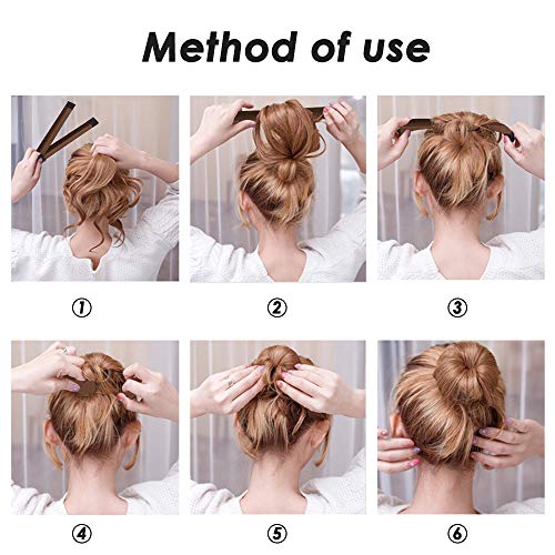 3 Pack Magic Bun Maker,YuCool Mini Buns Maker Donut Thin Hair Ballet Bun Maker Easy Tool Kids Hair Shaper with 4 Pack Foam Sponge Bun Maker(2 Small,2 Large) Hair Accessories-Brown