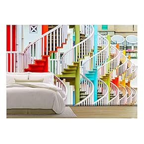 Bugis Village Stairwell - Removable Wall Mural | Self-Adhesive Large Wallpaper - 66x96 inches
