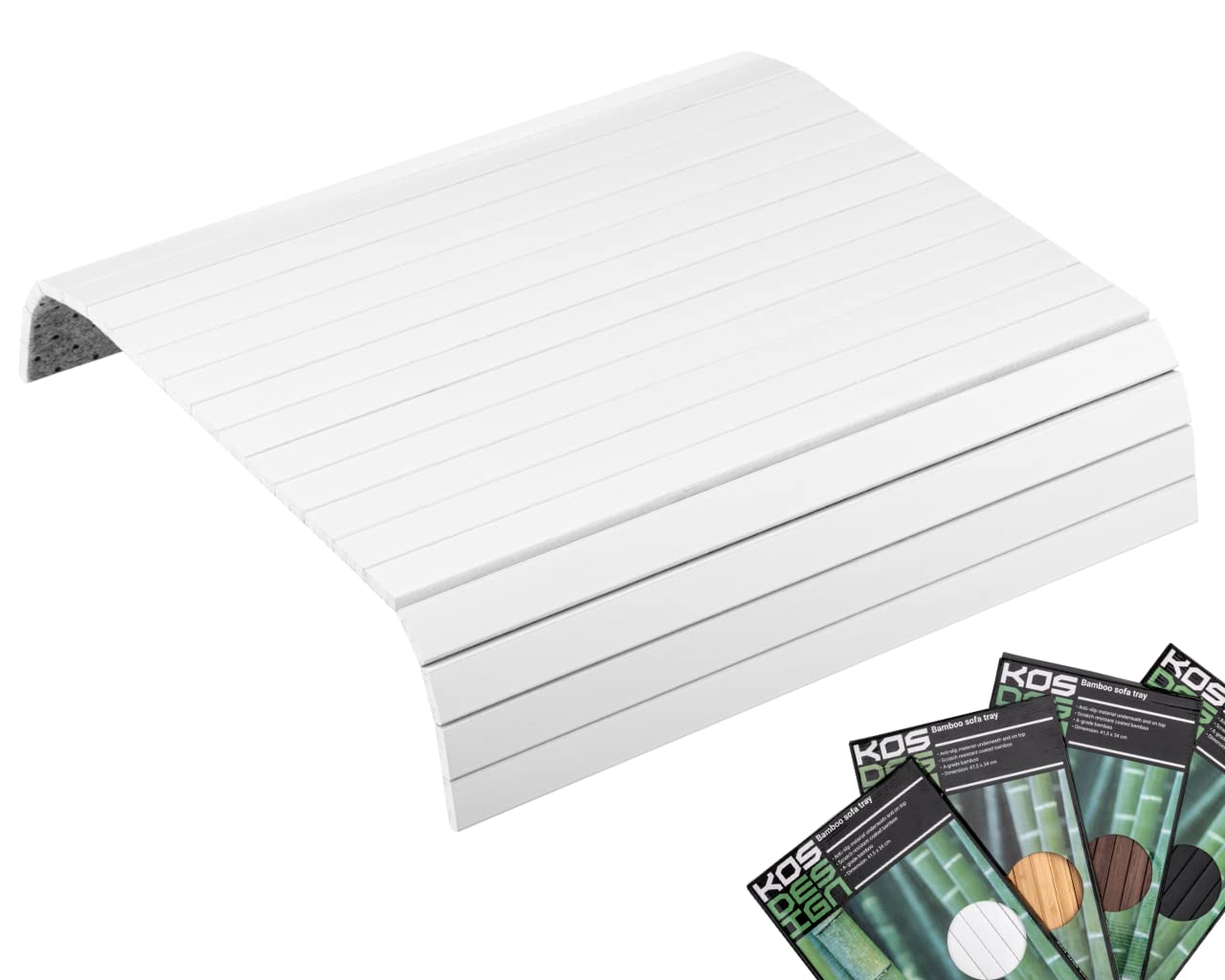 Bamboo Sofa Arm Tray – Anti-Slip, Flexible Sofa Arm Table for All Armrests – Durable Couch Tray with Elegant Design, Natural Color, Fits Any Interiors – Sofa Armrest Tray for Drinks