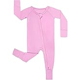 GUISBY Rayon Baby Footless Pajamas, Long Sleeve with 2 Way Zippers Rompers Sleepers