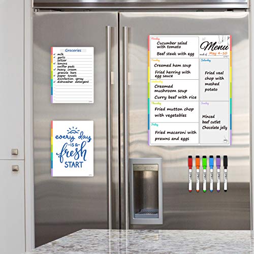 Dry Erase Menu Board Set for Fridge with Dry Erase Extra Fine