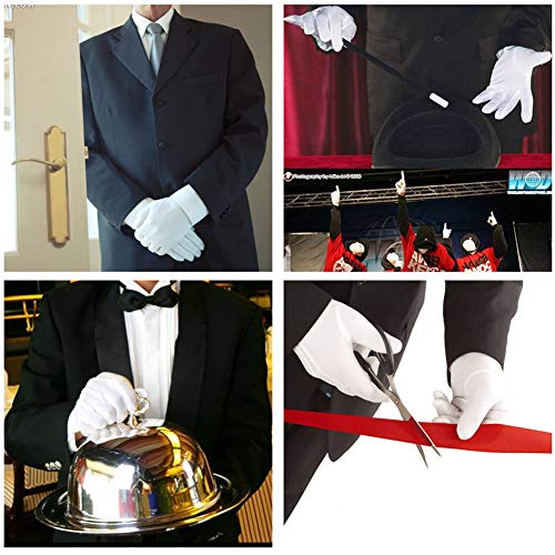 12 Pairs White Gloves for Children's Hand Moisturizing Gloves Pure Cotton Gloves for Police Formal Tuxedo Honor Guard and Special Occasions - Thumbnail 2