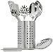 Sorbus Kitchen Utensil 7-Piece Set with Organization Caddy, Stainless Steel Cooking Tool Set – Includes Skimmer, Loup Ladle, Rice Spoon, Turner, Slotted Spatula and Spaghetti Server