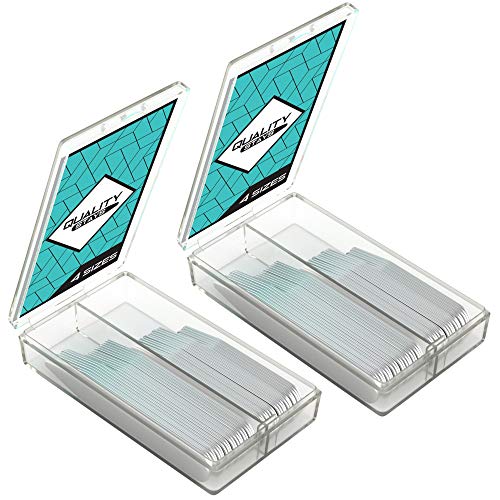72 Stainless Steel Collar Stays - 4 Sizes In a Plastic Box for Men - 2 Pack of 36