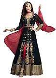 RUHANI Women's Anarkali Salwar Kameez Designer Indian Dress Bollywood Ethnic Party Black
