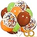 Woodland Party Decorations Balloons 40 Pack 12 Inch Brown Orange Fruit Green Latex Balloons with Confetti Balloon for Baby Shower Woodland Creatures Party Supplies Forest Party Favors