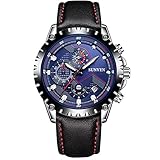SUNVEN Man's Blue Watch Waterproof Sports Quartz Water Resistant 30M with Black 