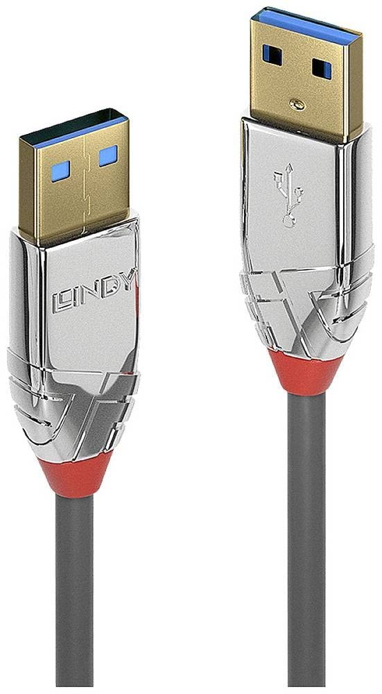 LINDY 36626 1 m USB 3.0 Type A Cable, Cromo Line, Anthracite