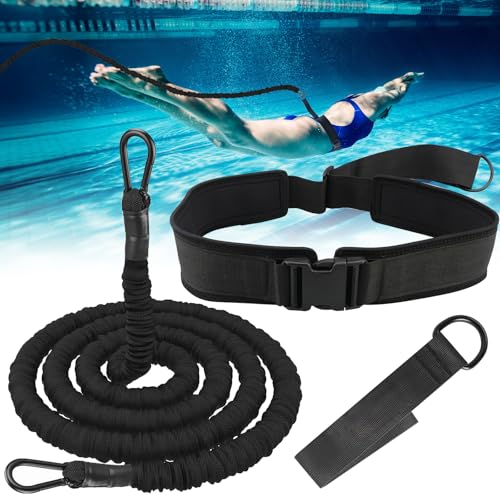 Premium Adult Swimming Belt for Pool, 3.5-8 m Swimming Belt with Elastic Rubber Bands, Swimming Aid Adults, Suitable for Beginners and Professionals, for Swimming Training