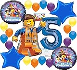 Lego Movie 2 Deluxe Balloon Decoration Bundle for (5th Birthday)