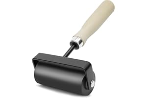 UCEC Brayer Roller for Printmaking – Wooden Handle Durable Glue Roller Woodworking, Paint, Brayer Rollers for Crafting, Great for Gluing Application, Diamond Painting, Block Printing – 1 Pack (3 Inch)
