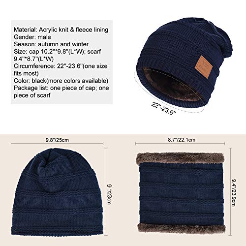 VBIGER Cappello Uomo invernale Berretto Uomo in Maglia con sciarpa | GEBZA  Shopping